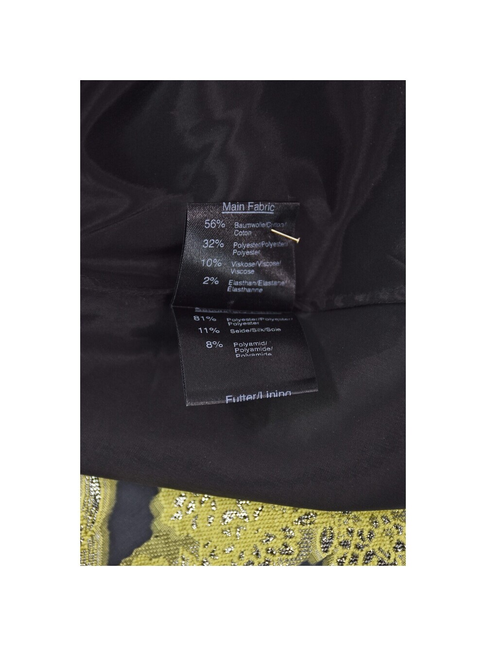 TALBOT RUNHOF Fit & Flare Mini Dress, Yellow, Gray & Silver, SZ 8 NWT @ $2995 - Picture 9 of 9